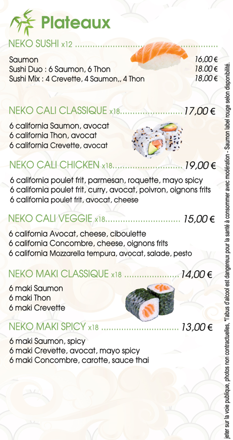 Carte Neko Sushi Pertuis 2025 page 5